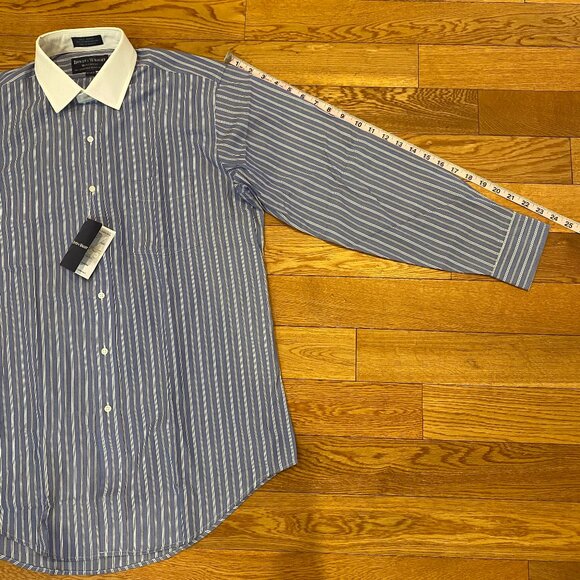 Bowen & Wright Menswear Stripe Button Down Dress Shirt Cotton 15.5 32/33 NWT - Picture 2 of 12